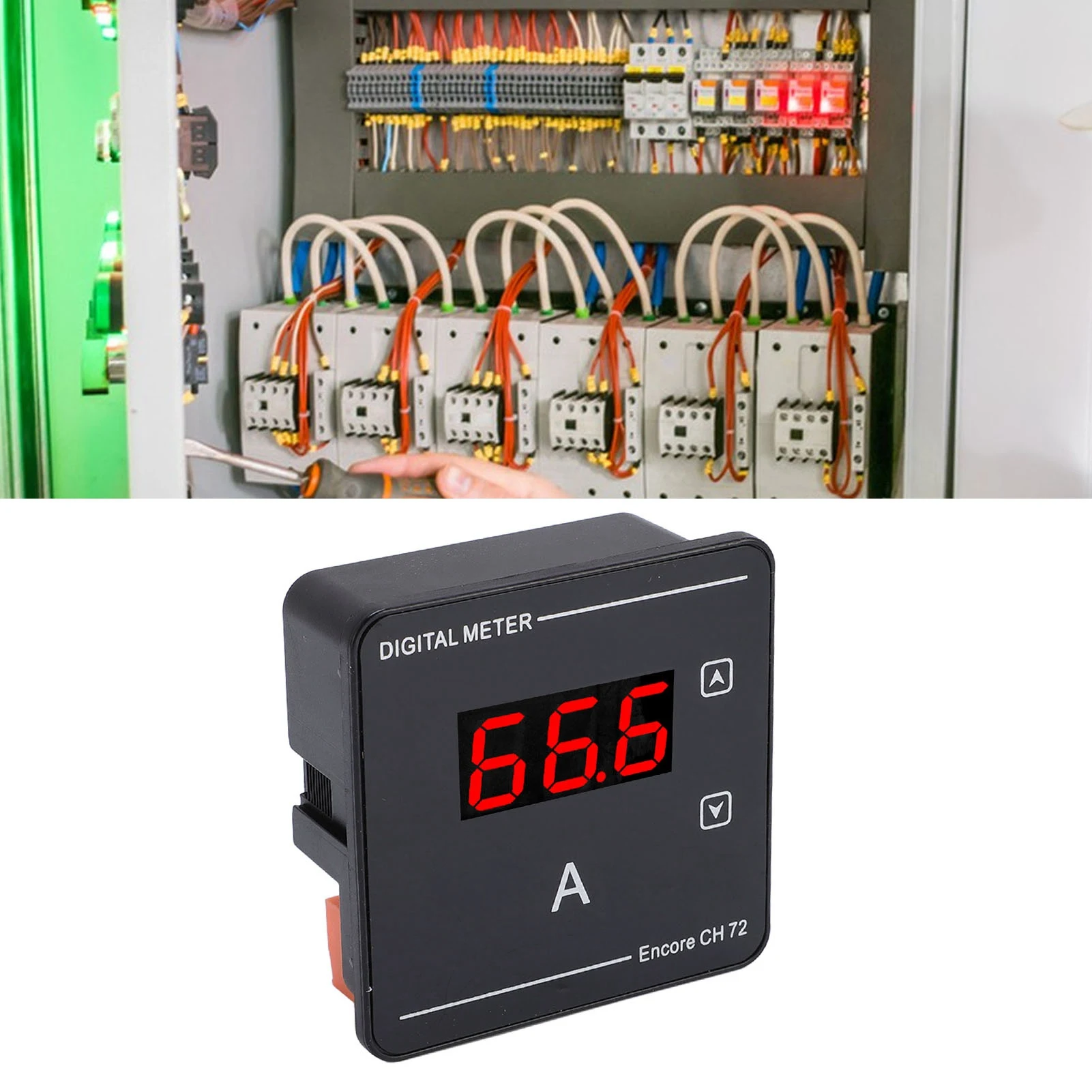 Digital AC Ammeter Digital AC Ammeter 1-120A Measurement Range Backlit Display LED Screen Embedded Installation AC Current Meter