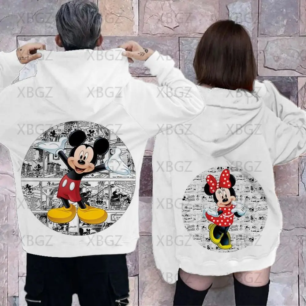 Disney-Sudadera con capucha de Minnie Mouse para mujer, ropa de pareja, Sudadera con capucha Y2k, sudadera con estampado, Top de moda para hombre y