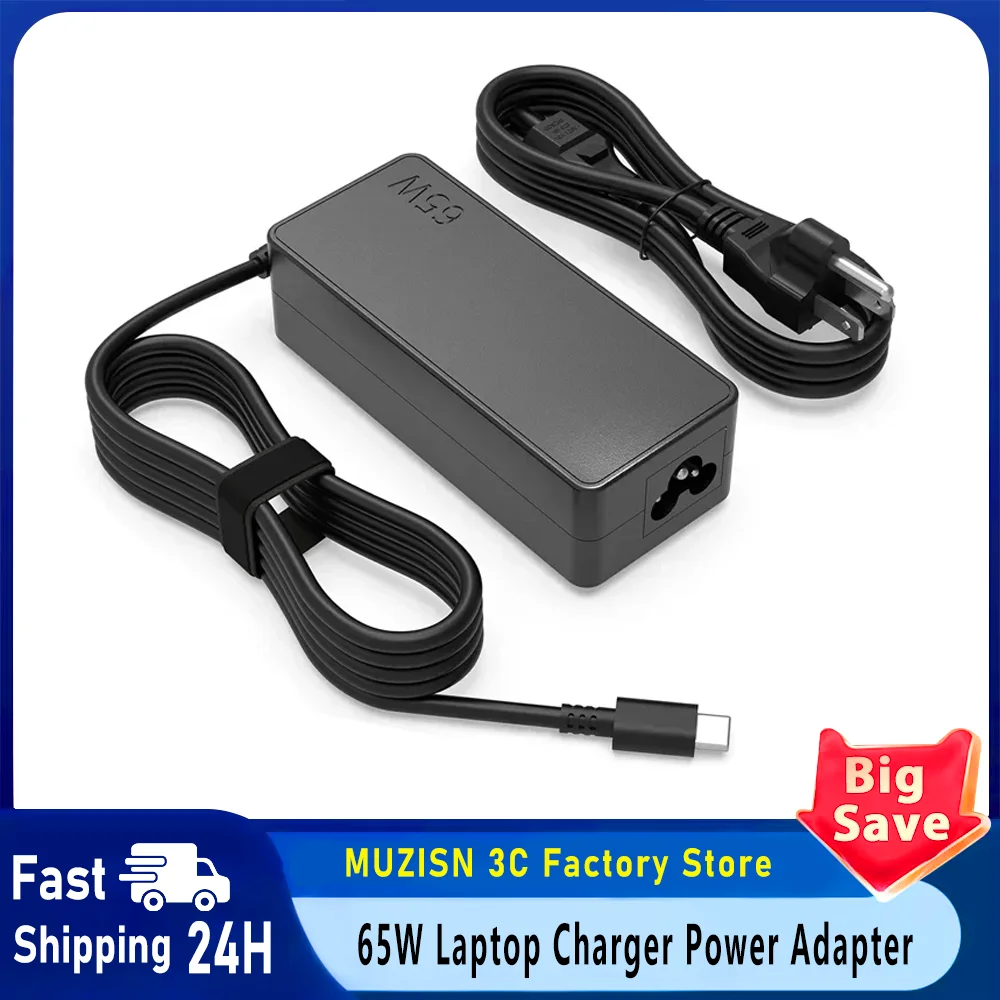 65W USB C Laptop Charger Power Adapter for Lenovo ThinkPad,Hp,Chromebook,Yoga,Dell, ASUS,Acer Type C Fast Power Adapter