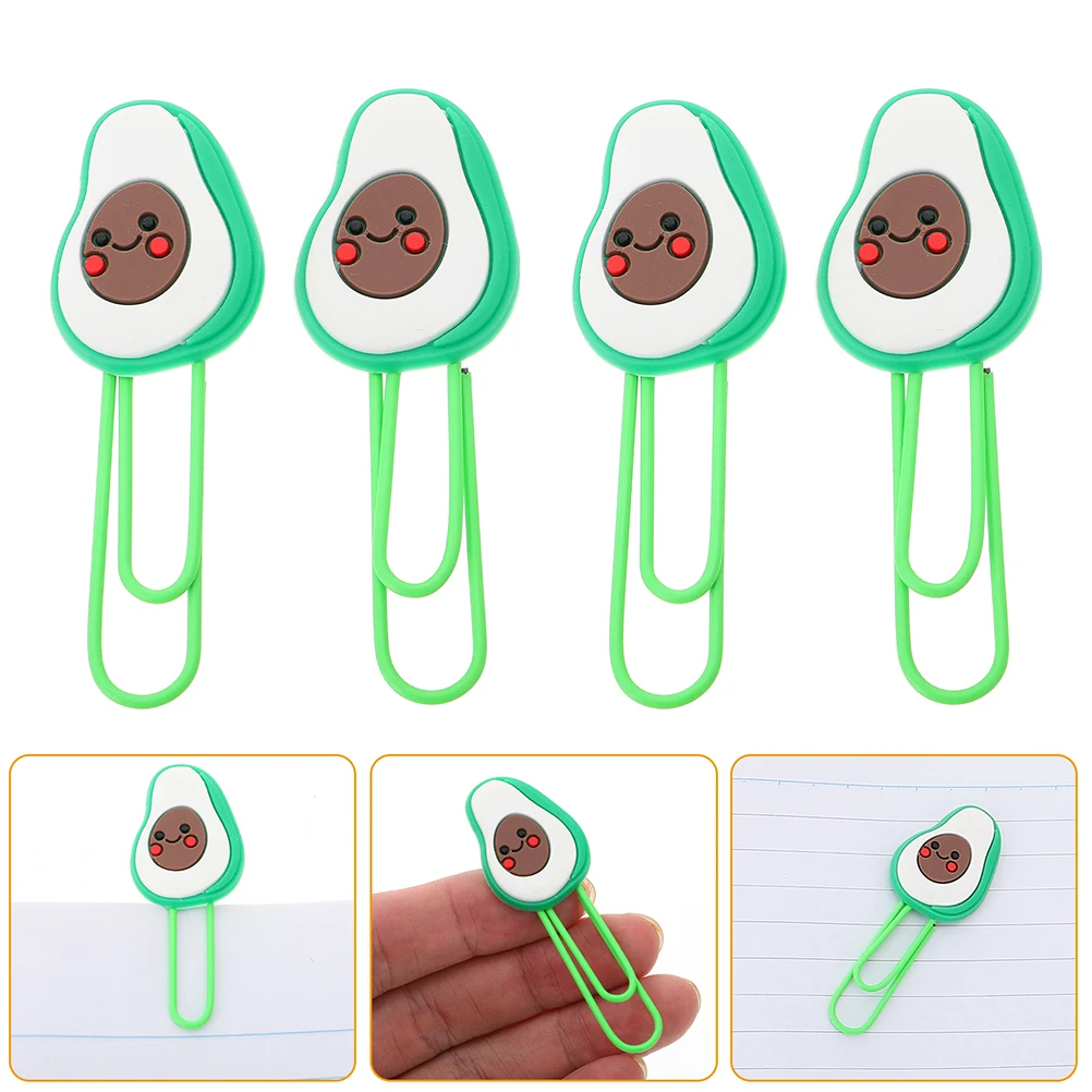 8Pcs Creative Avocado Paper Clips Unique Fruit Shaped Clips for Paperwork File Management Office Desk School Study Organization