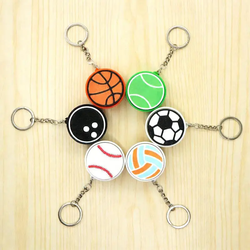 Basketball Football Sensory Fidget Keyring Push Bubble Toy Stress Relief Gadget for Focus Anxiety Release and Travel Bag