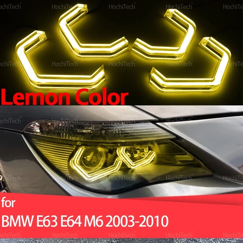 

M4 Style Lemon Yellow Ring Angel Eyes LED White Headlight Rings Kit DRL for BMW 6 SERIES E63 E64 630Ci 630i 645Ci 650i M6 03-10
