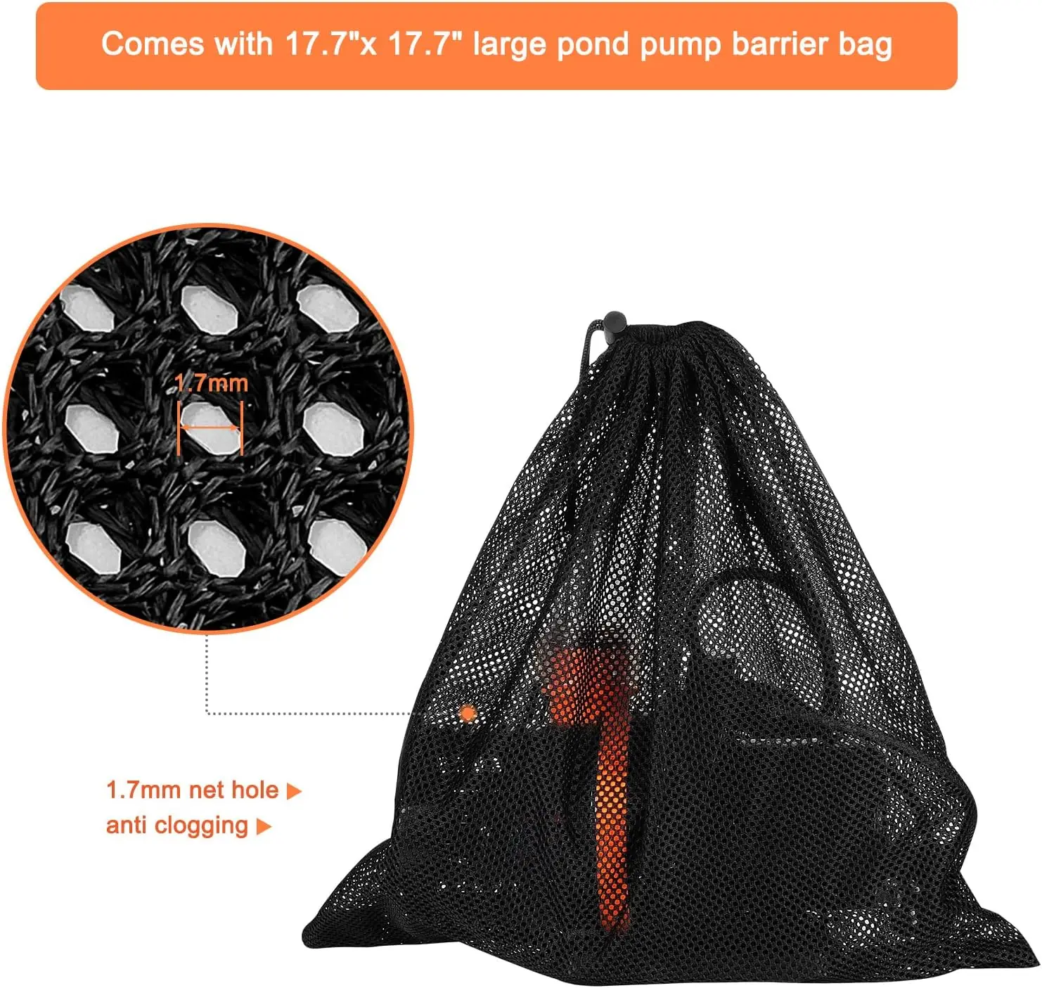 with barrier bag, used as fountain pump outdoor,for Koi Pond Statuary Aquarium 22FT Max Lift 140W