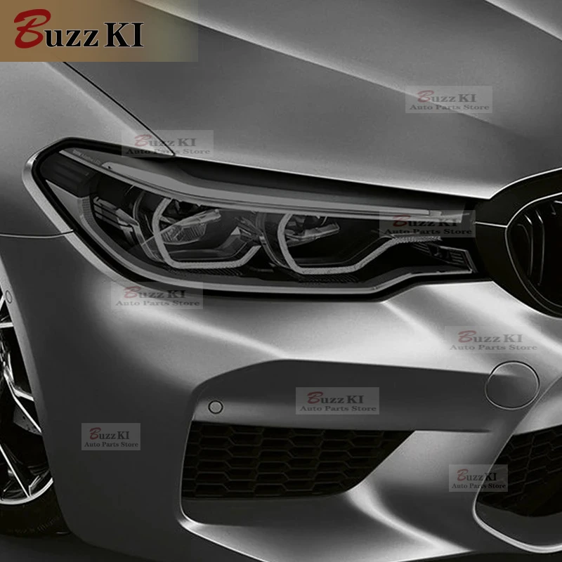 

For BMW M5 F10 F90 2011-2020 Accessories 2 Pcs Car Headlight Protective Film Headlamp Restoration Transparent Black TPU Sticker