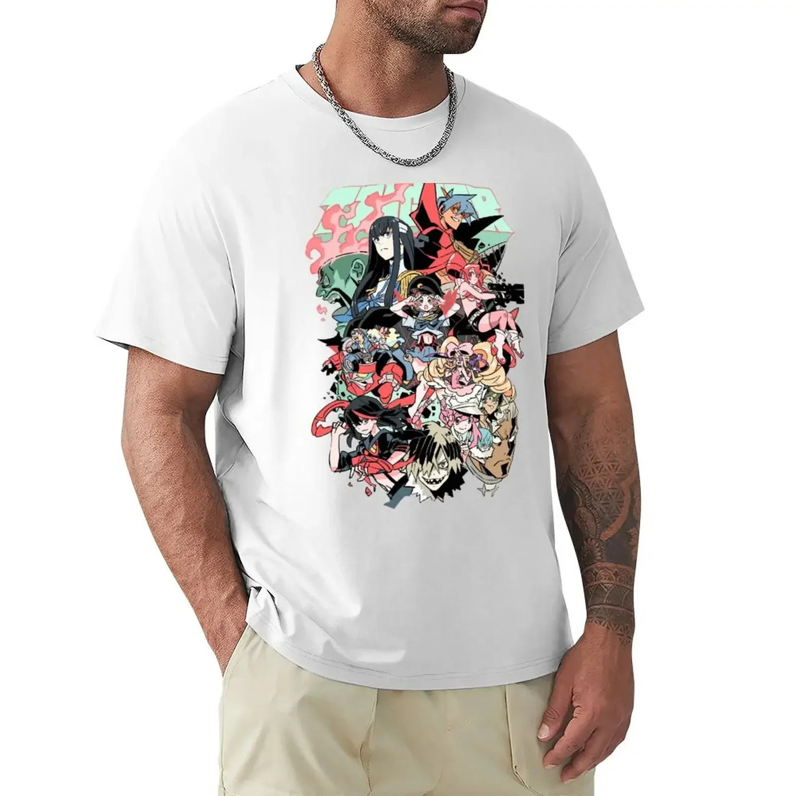 Kill La Kill Anime T-Shirt plus sizes tees T-shirts for men cotton heavyweight fashion Round Neck manga vintage anime clothes