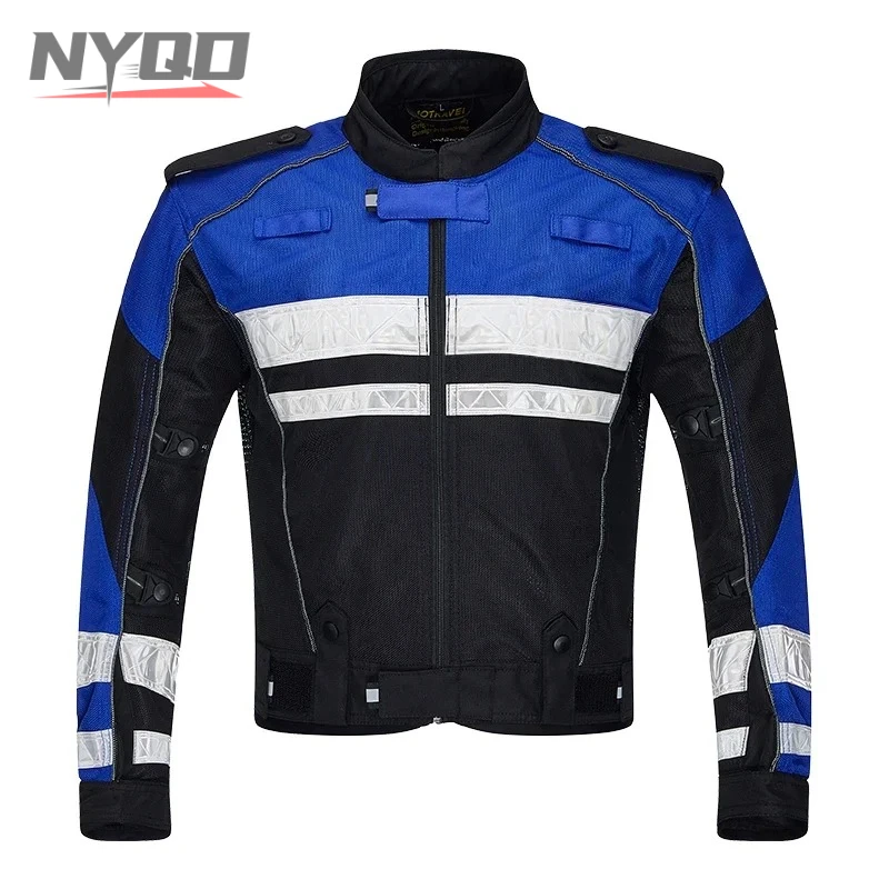 

Motorcycle Summer Breathable Jackets Men Moto Protective Gear Jacket Men Racing Reflective Mesh Clothing Motorbike Jackets