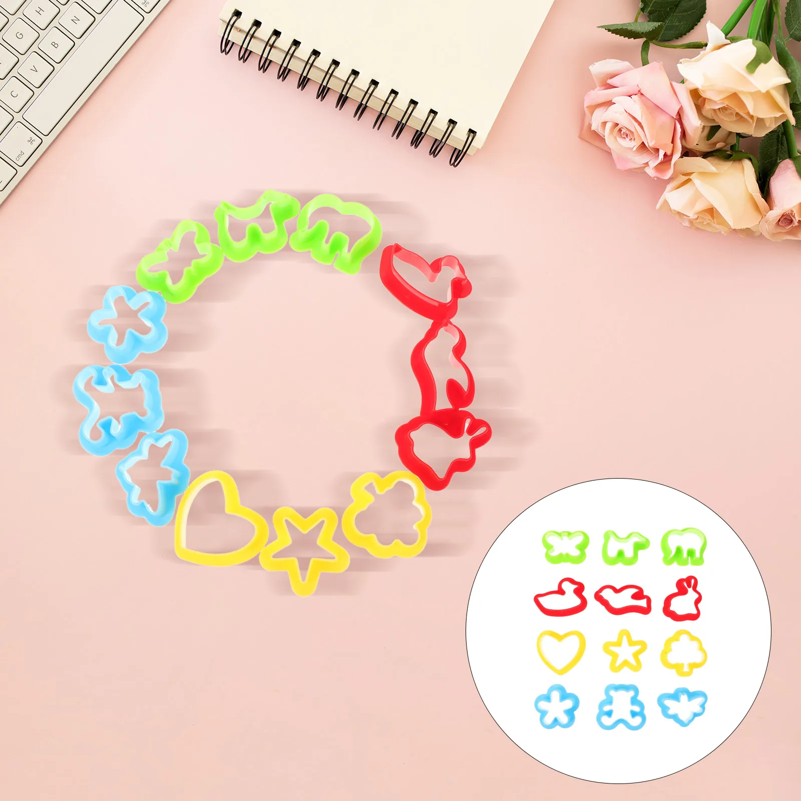 Zestaw 12 sztuk kolorowych foremek do modelowania z gliny, gumowe wykrawacze do gliny dla dzieci, edukacyjne narzędzia kreatywne, zestaw do modelowania dla dzieci.