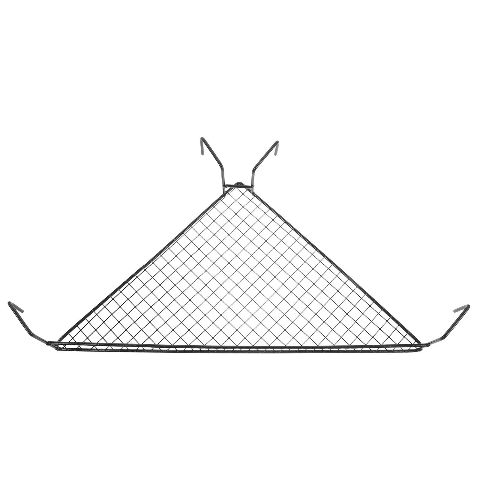Corner Wall Hanging Plant Shelf Railing Metal Wire Triangular Balcony Floating Shelf Black for Patio Garden Indoor Outdoor Use