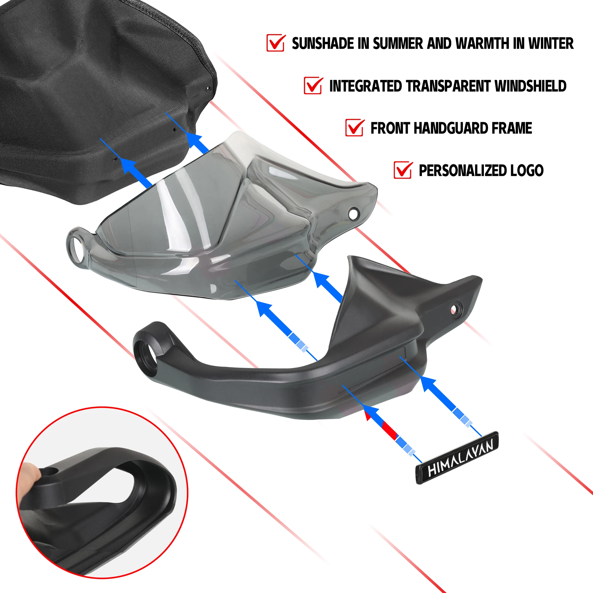 For Royal Enfield Himalayan 450 Handguards Handlebar Guard Windshield Motorcycle Himalayan450  Handguard Shield Lever Protective