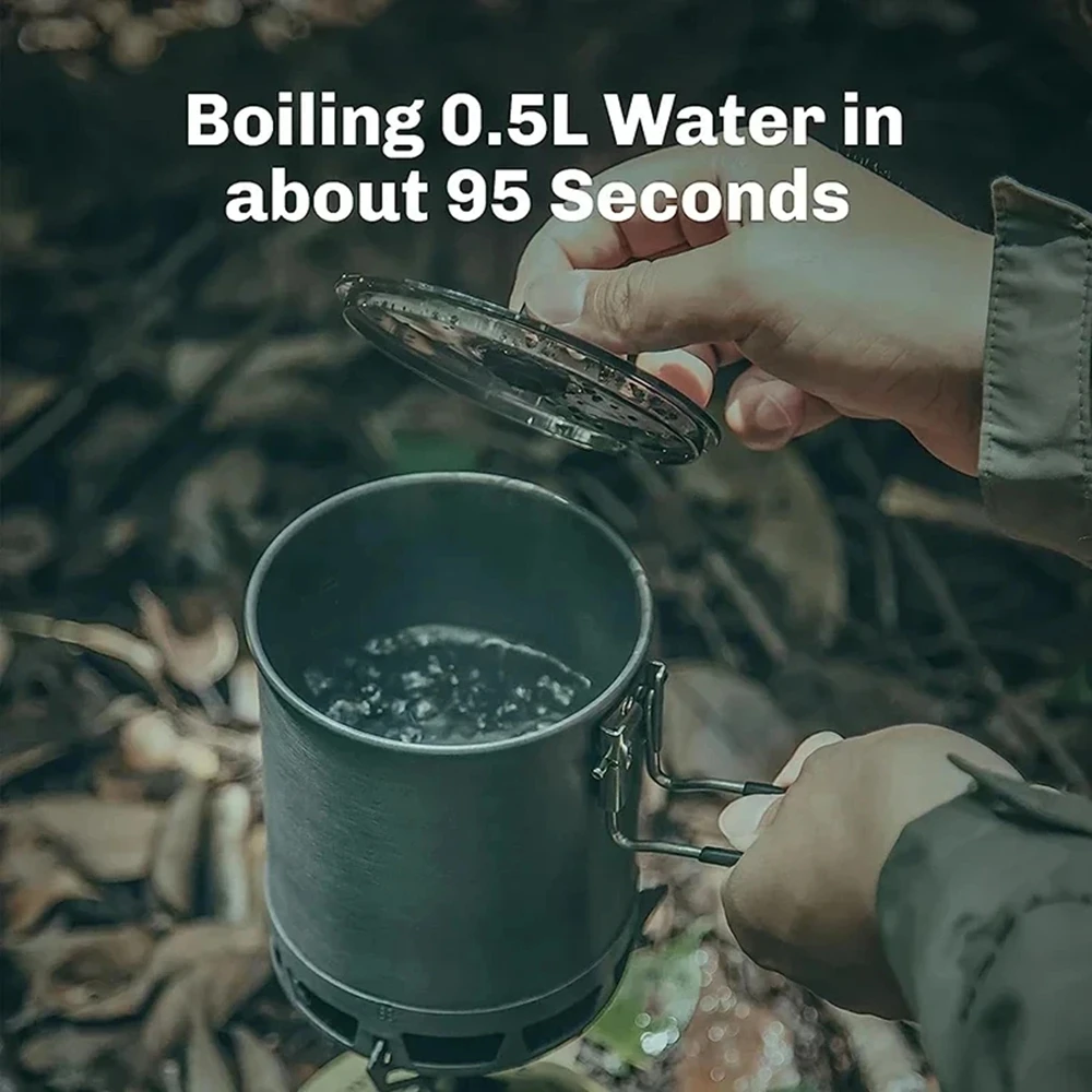 

Outdoor Camping Mini Rice Cooker Portable Aluminium Alloy Cookware Cooking Cup with Heat-Proof Handle