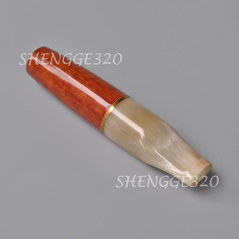 موسع أنبوب تدخين خشبي ، حامل سجائر ، ساق قرن الثور ، جذر بريار ، حجم كبير ، فلتر 9. #2