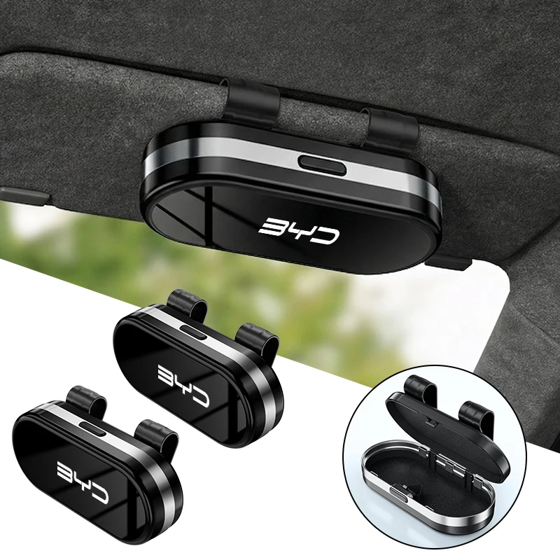 

Car Visor Sunglass Storage Case Glasses Holder Box Card Clip Accessories For BYD M6 G3 G5 T3 13 F3 F0 S6 S7 Tang Song Qing E5 E6