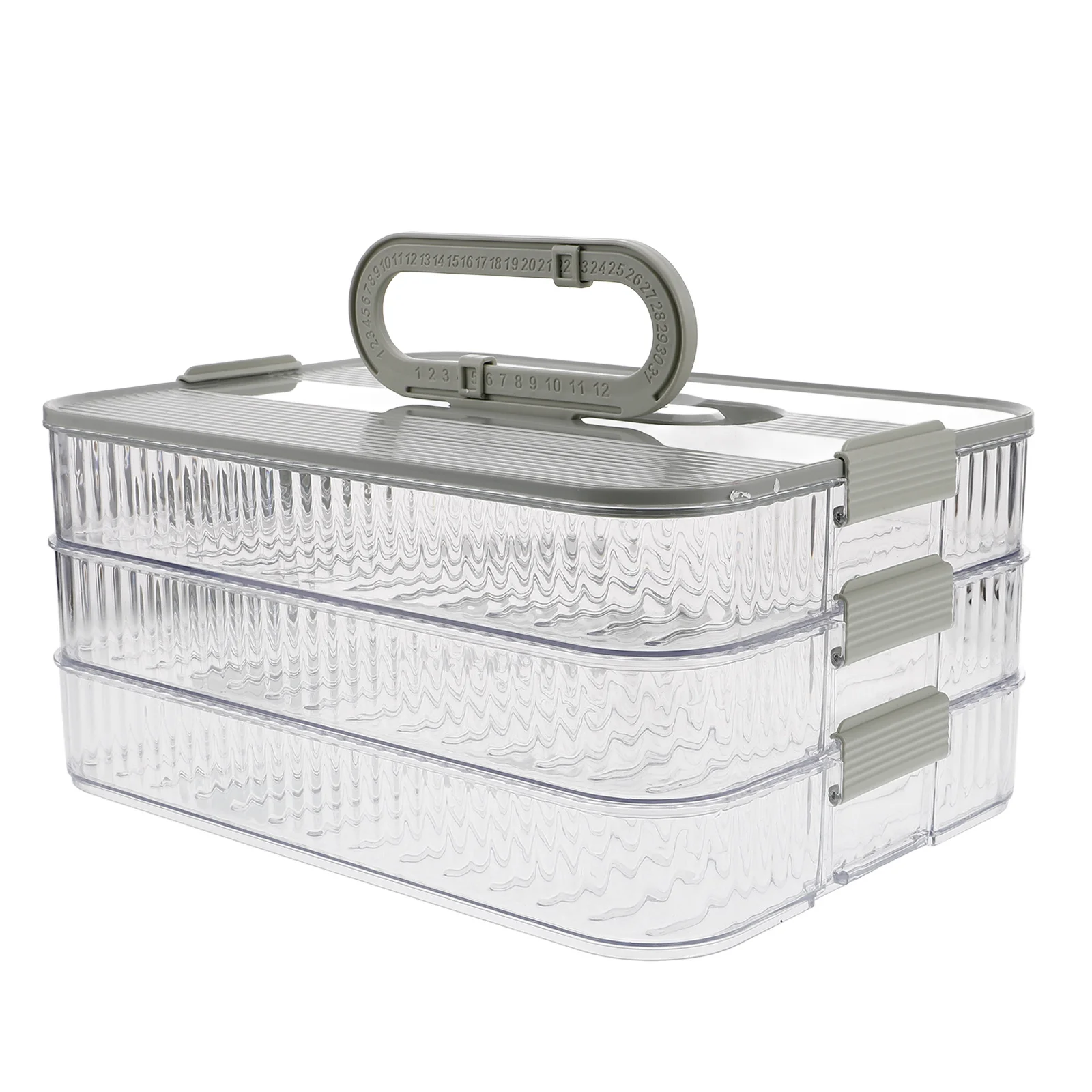 

Refrigerator Meat Container Three-Layer Design Detachable Structure Insulation Function Versatile Use for Meal Prep and Food