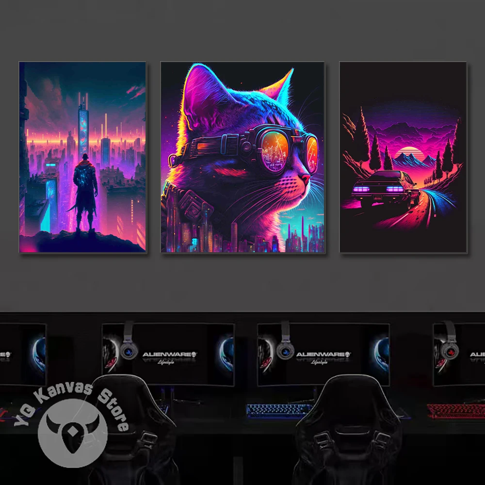 الملونة لعبة تحكم جدار الفن ملصق يطبع ، الشمال الجمالية الصورة ، قماش اللوحة ، الألعاب ، الصبي غرفة ، ديكور المنزل