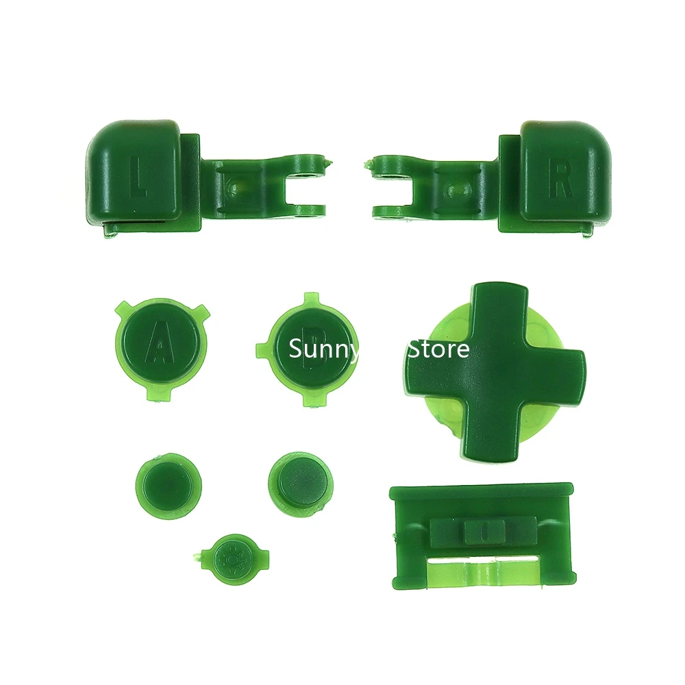 مجموعة واحدة من الأزرار البلاستيكية الكاملة لـ GBA SP A B اختر تشغيل وإيقاف تشغيل أزرار L R D وسادة شفافة