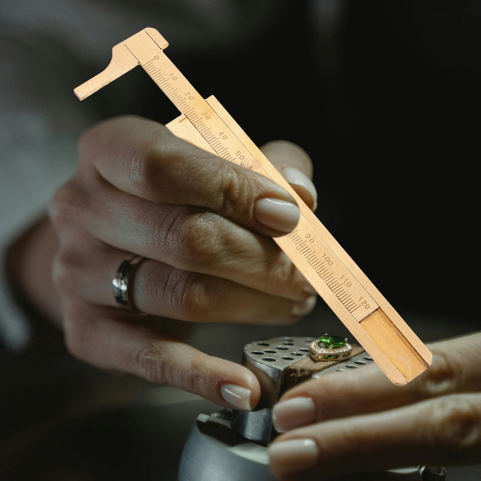 Mini Brass Caliper Portable Double Scale Measuring Gauge for Jewelry Bodhi Coins Jade Precision Mini Brass Caliper