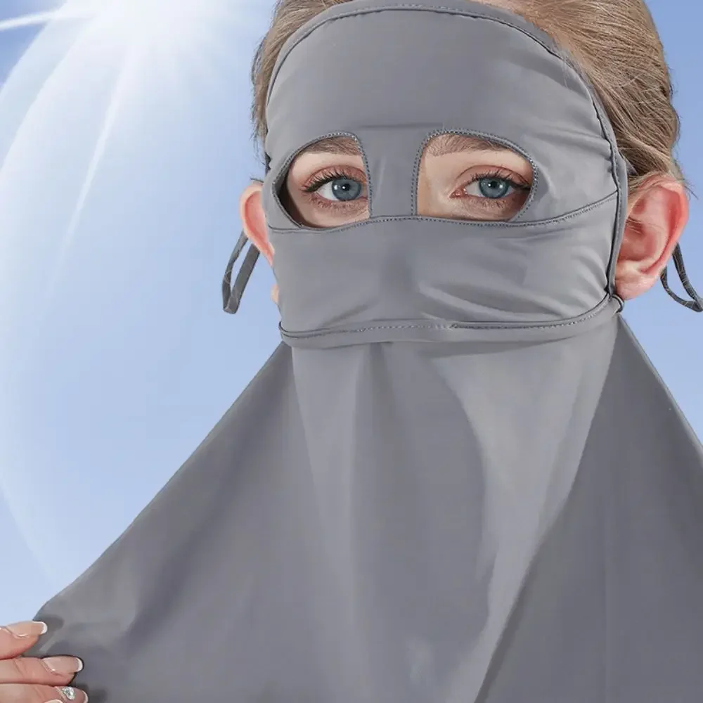 

Sun Proof Women Summer Sunscreen Mask Full Face Face Cover UV Protection Neck Gaiter Quick-drying Breathable