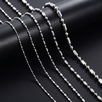 Fashion Stainless Steel Beads Necklace Link Bamboo Neck Chain for Men Women No Fade Collar Choker Silver Color Metal Jewelry