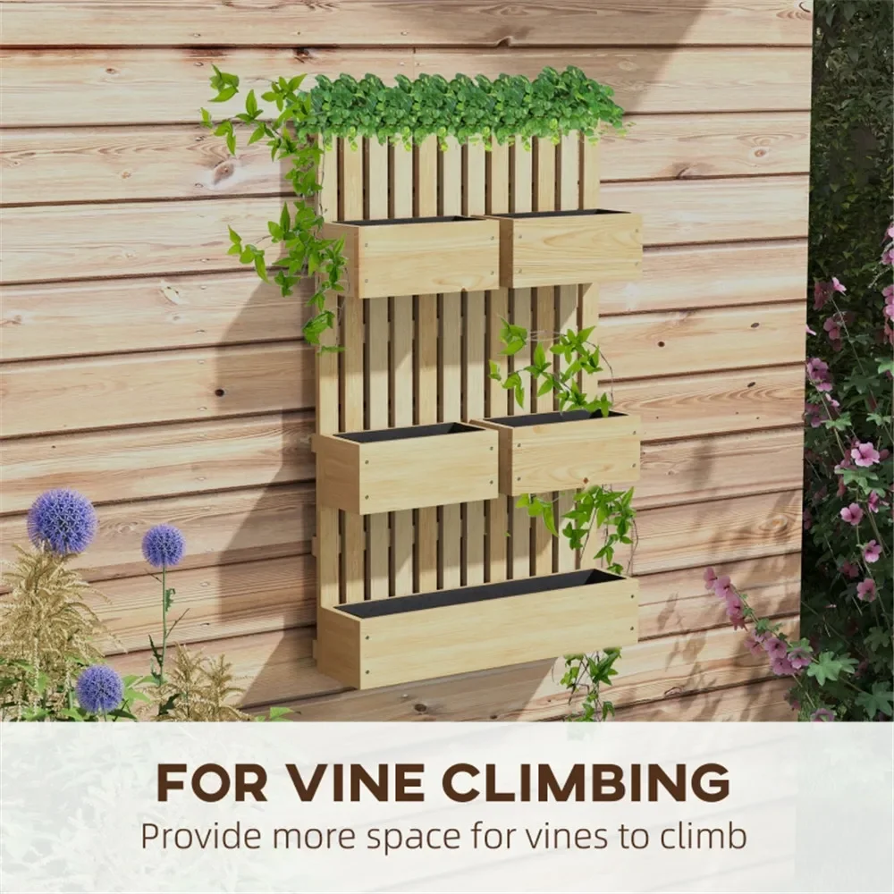 

Garden/balcony plant support,with trellis so vines,Adjustable height,suitable for to plant vegetables,flowers,and herbs,Natural