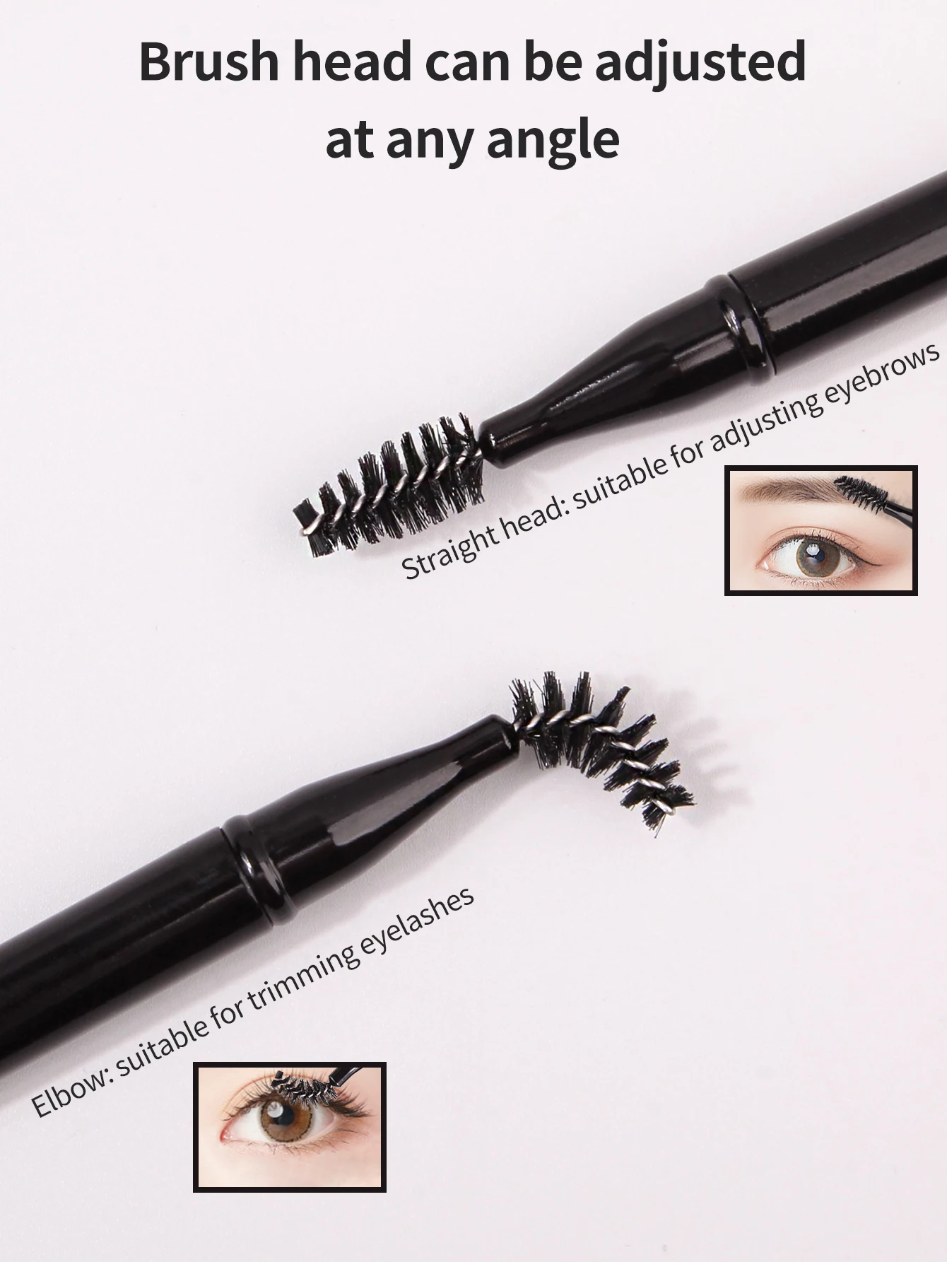 1PCS eye black brush multi-function eyelash brush with cover can bend eyebrow comb simulation eyebrow brush for men and women