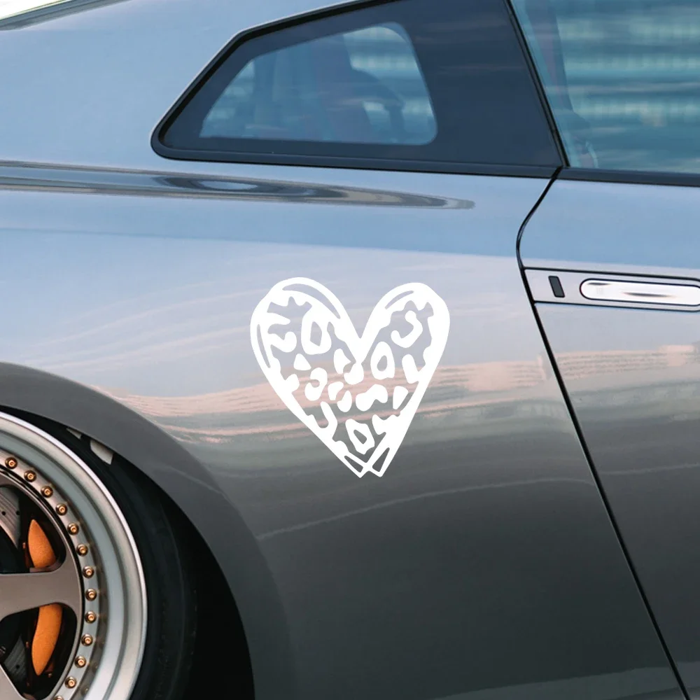 الإبداعية على شكل قلب ليوبارد طباعة رومانسية جسم السيارة ملصقات الفينيل للماء الشارات الرسومات الديكور اكسسوارات التصميم #2