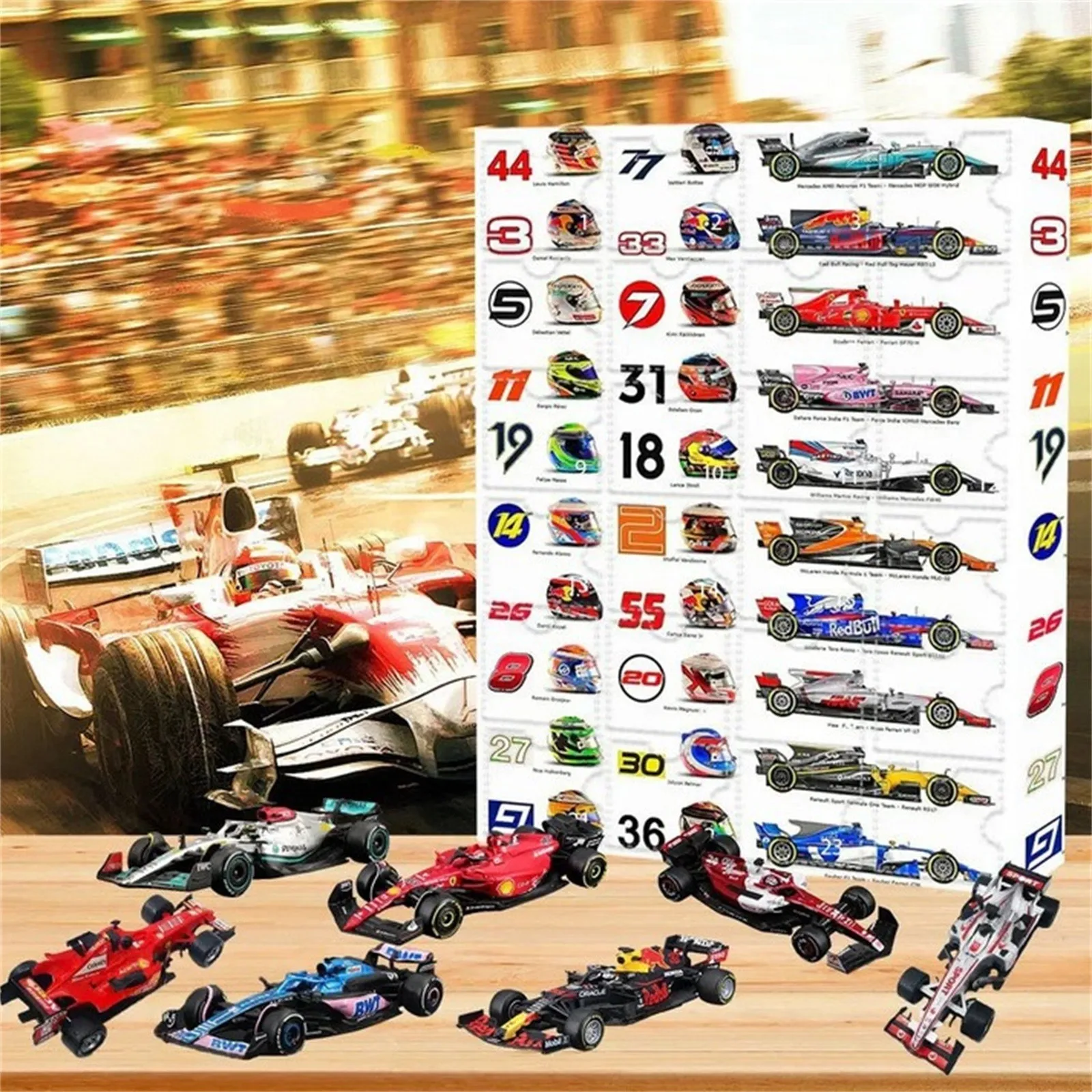 Advent Calendar -- Racing Machine Blind,Children'S Racing Model Playing Machine Blind 2024 New