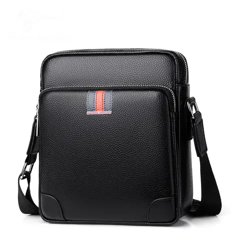Famous Brand Small Men's Bag Genuine Leather Men Shoulder Bag Messenger Bag Fashion Business Man Crossbody Bag Cowhide Briefcase