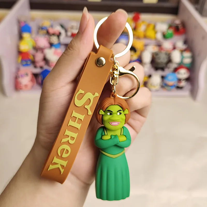 Disney Cartoon Monster Shrek Keychain Cute Bag Pendant Creative Couple Doll Keychain Car Key Pendant