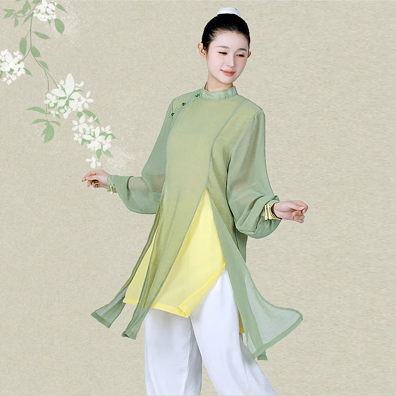 2025 Women Tai Chi Suit New Arrival Cross-over Collar Premium Quality Martial Arts Training Wear for Baduanjin Youthful Chinese