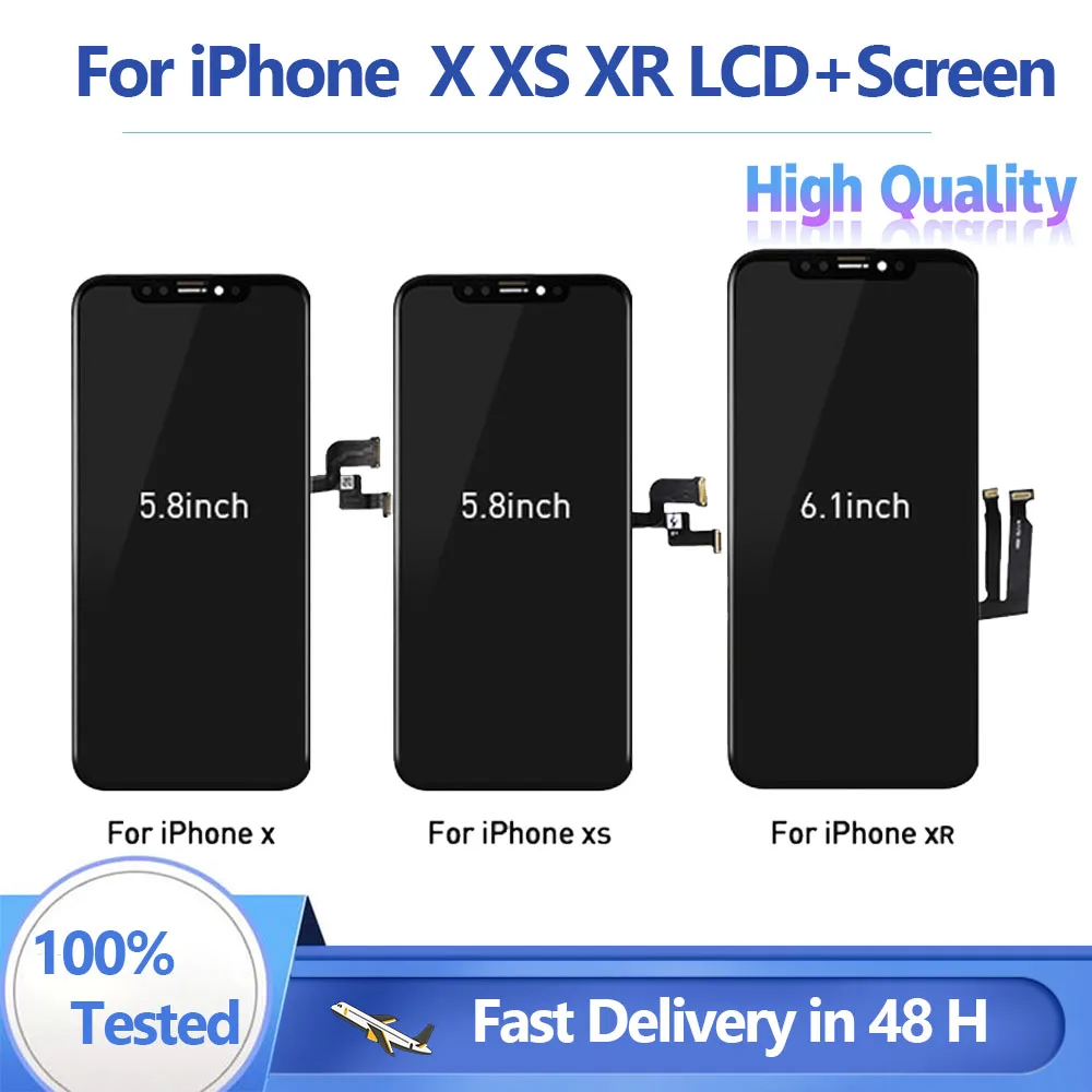 

OLED дисплей для iPhone 8 8plus X XS XR, сменный экран дисплея с реальным тоном и бесплатным подарком