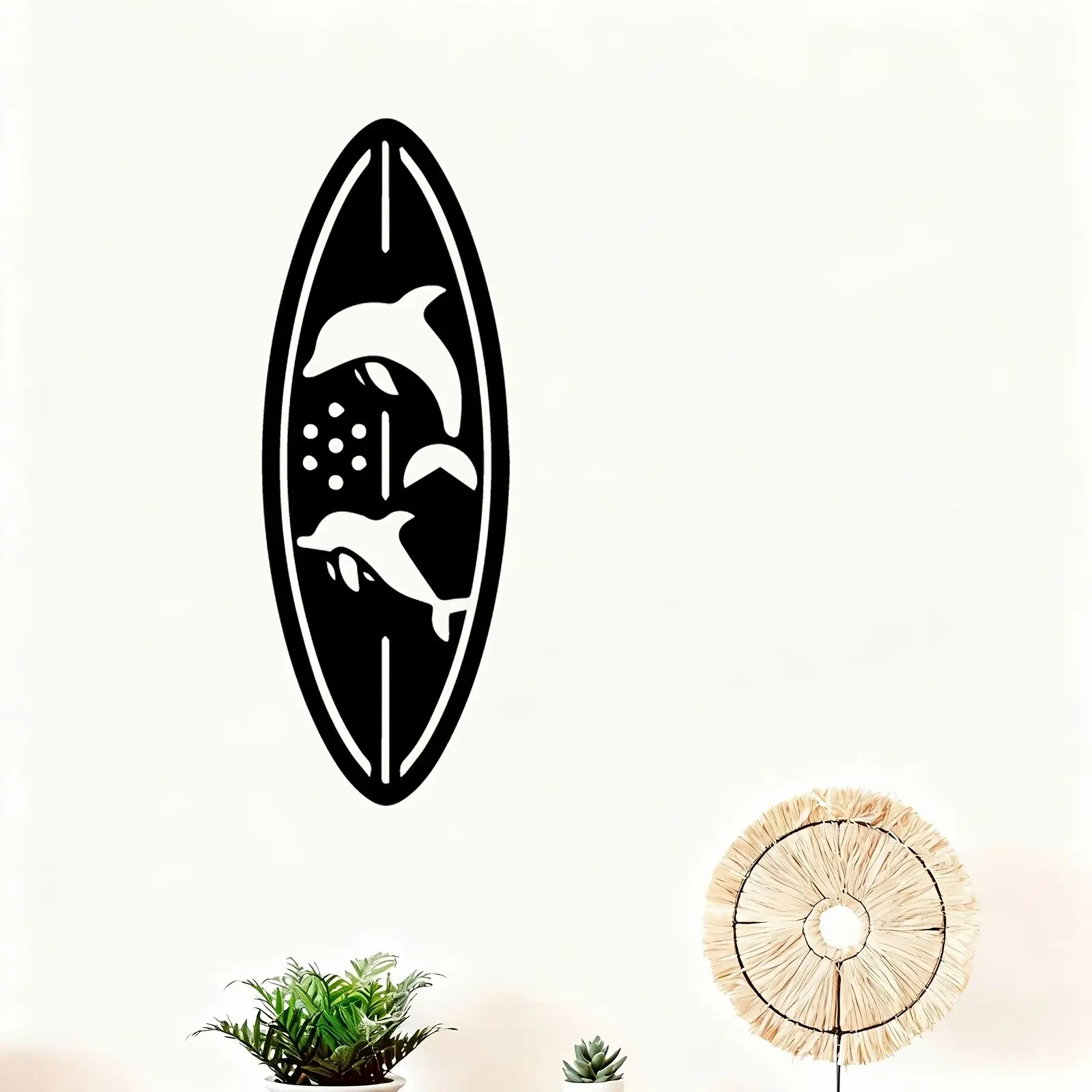 CIFBUY Metal Wall Art Forged Iron Dolphin Sculpture Garden Fence Yard Outdoor Weather Resistant Hanging Decor Display