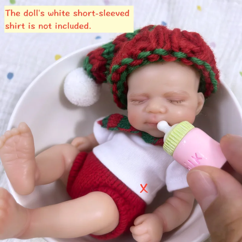 Mini 15CM Pascale Reborn Silicone Baby Doll Girl Washable Body 6 Inch Soft Solid Silicone Doll Birthday Christmas Gift Toy
