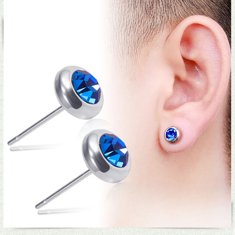 2 Pcs/Bag Size 4/6/8mm Medical Titanium Needle True Zircon Ear Studs Boys and Girls Earrings For DIY Party Earrings