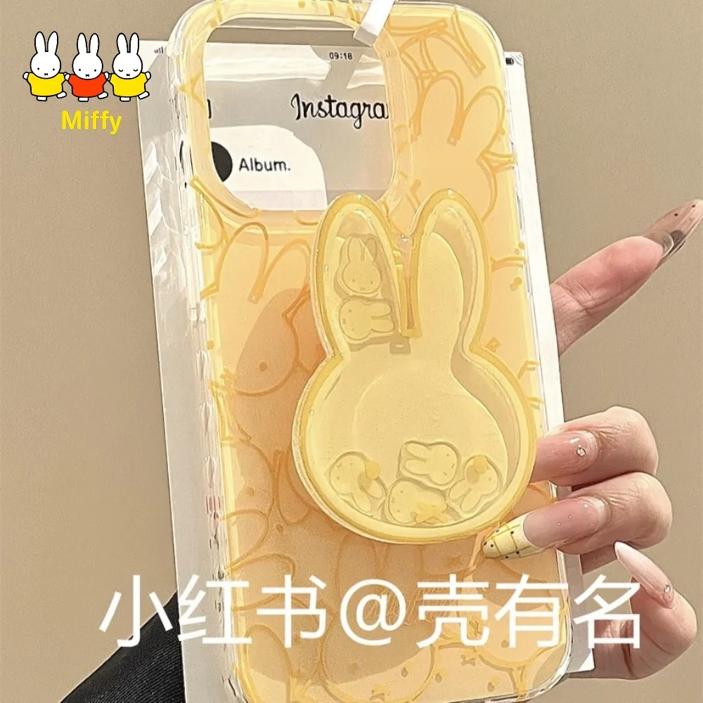 Coque de téléphone lapin MIFFY mignon Kawaii, jouet à bascule, dessin animé, adapté pour 16promax 15 14, mignon 13/12 femelle 11