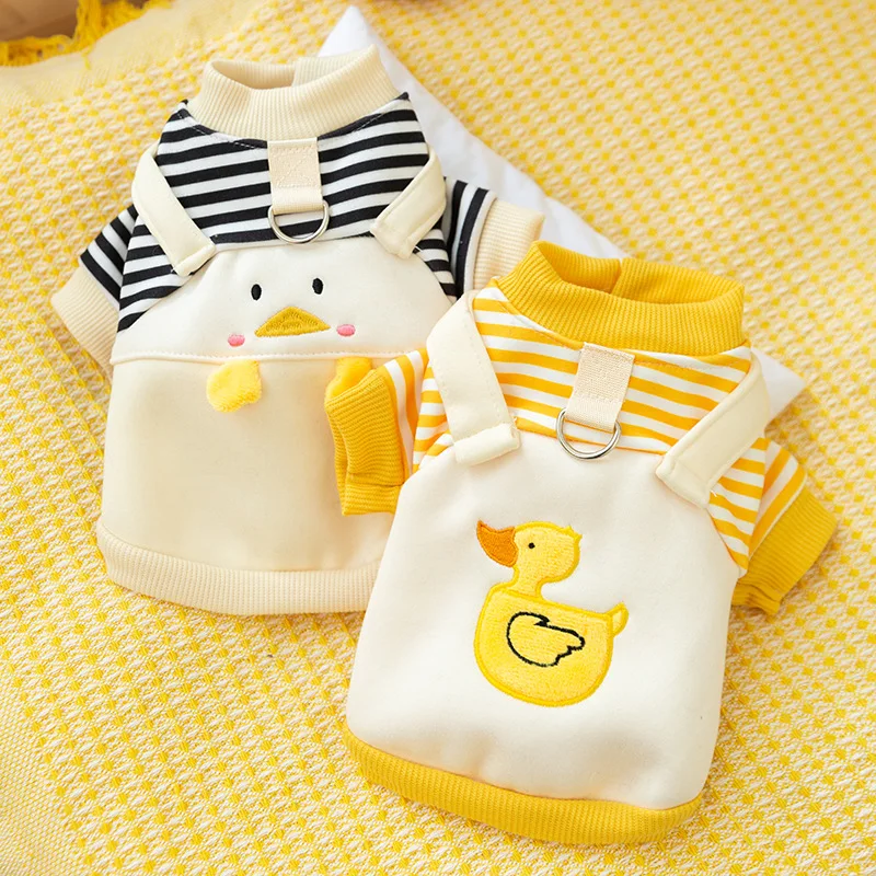 

[24 New Products Pre-sale] Autumn and Winter Striped Storage Two-legged Dog Cartoon Cute Sweater Cat Pet Clothing