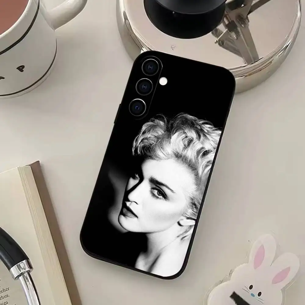 삼성 갤럭시 A73,A72,A71,A70,A53,A52,A51,기타 소프트 블랙 커버용 가수 M-마돈나 전화 케이스