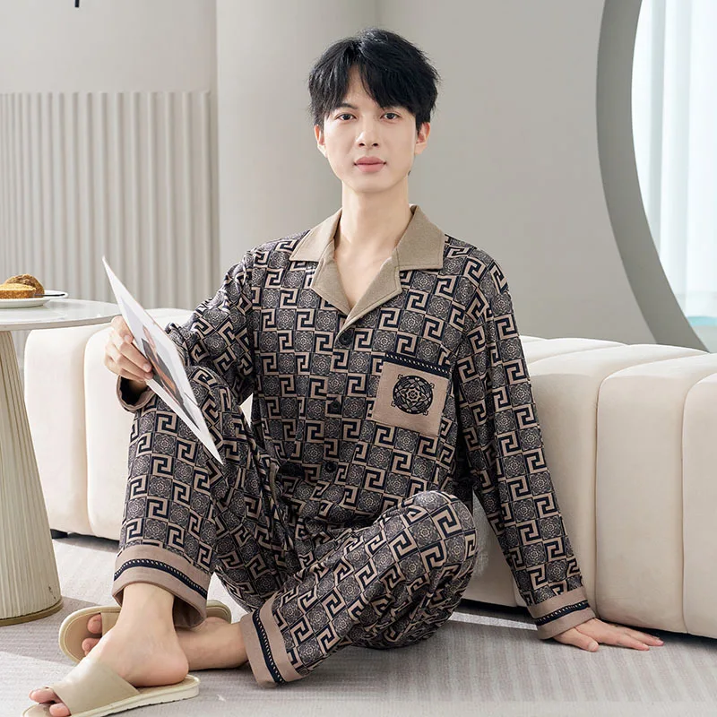 

Осень-зима 2022, мужские высококачественные бархатные пижамы, брюки с длинными рукавами, комплект из двух предметов, толстая теплая ночная рубашка, одежда для сна, домашняя одежда, костюм