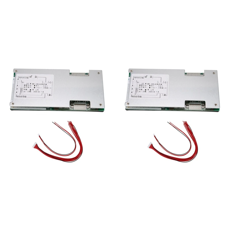 2X 17S 60V 45A Protection Board Li-Ion Lipolymer Battery UPS Energy Inverter BMS PCB Board With Balance For E-Bike