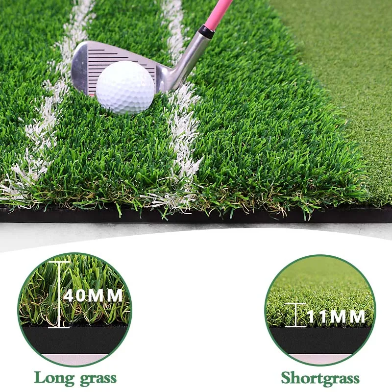 سجادة جولف فاخرة مزدوجة العشب: سجادة ضرب جولف مطورة مقاس 5 × 4 أقدام، محاذاة وزاوية مساعدة النهج، سجادة جولف داخلية وداخلية #5