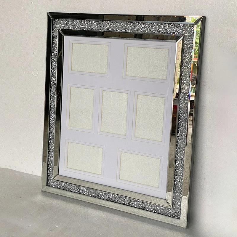 

Light luxury simple crystal diamond metal photo frame photo frame high-end table photo