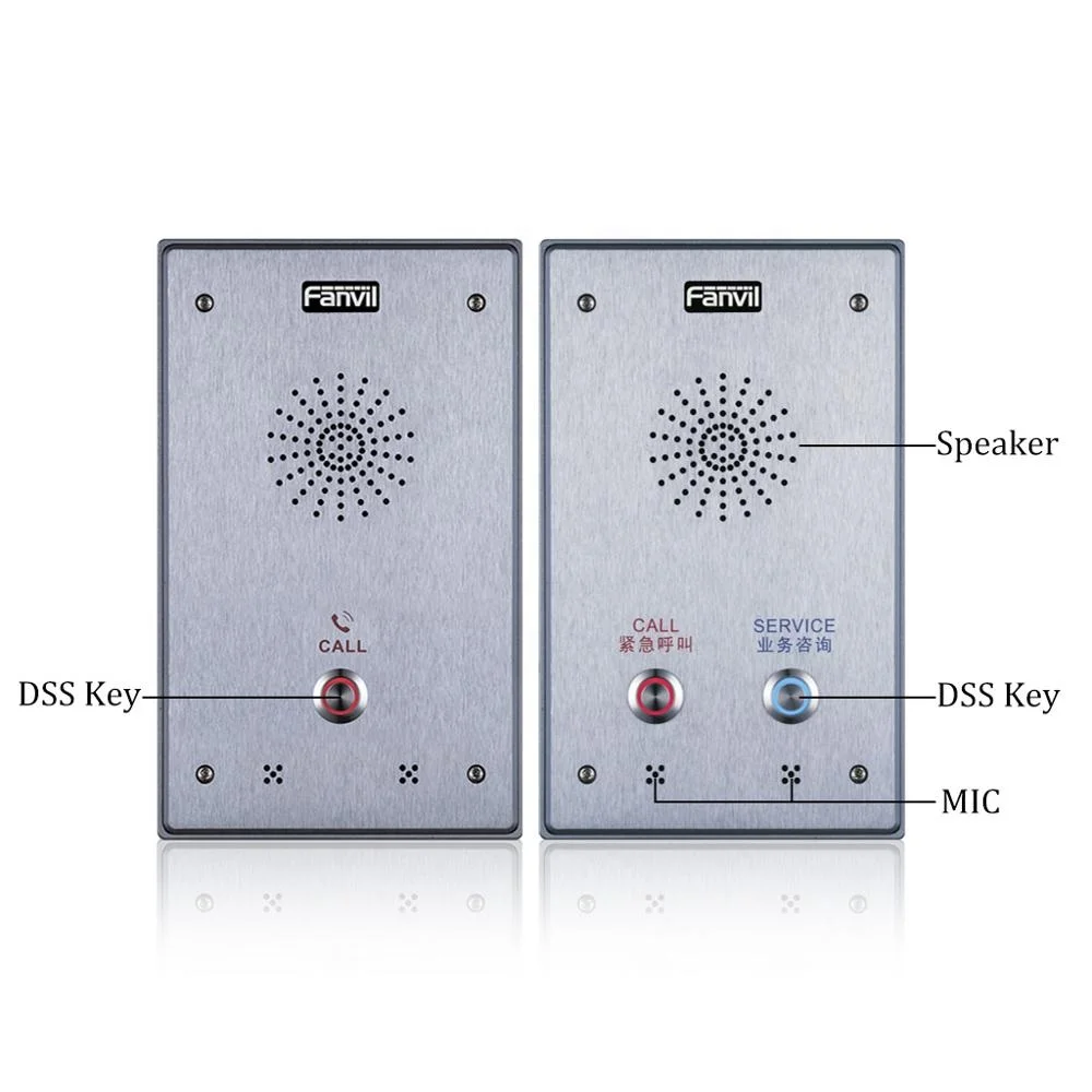 Fanvil I12 Vídeo IP Intercom Porta Telefone Áudio Intercom SIP com IP65 à prova d'água IK10 Anti-Colisão Características Produtos VoIP