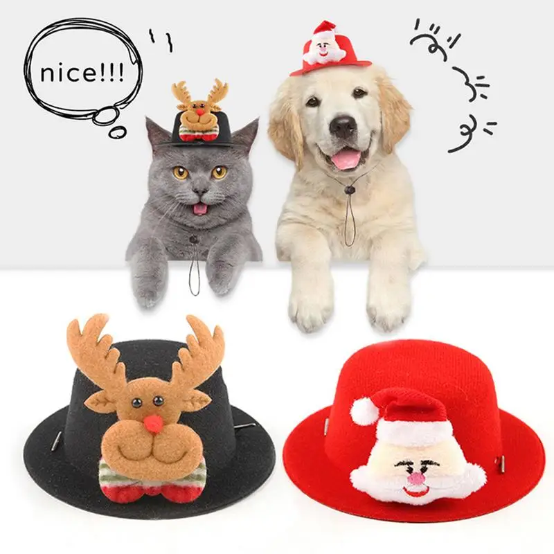 Chapeau de Père Noël IQUE Up pour chien, conception d'élan, tenue de Noël pour chien, chat, cosplay, habillage