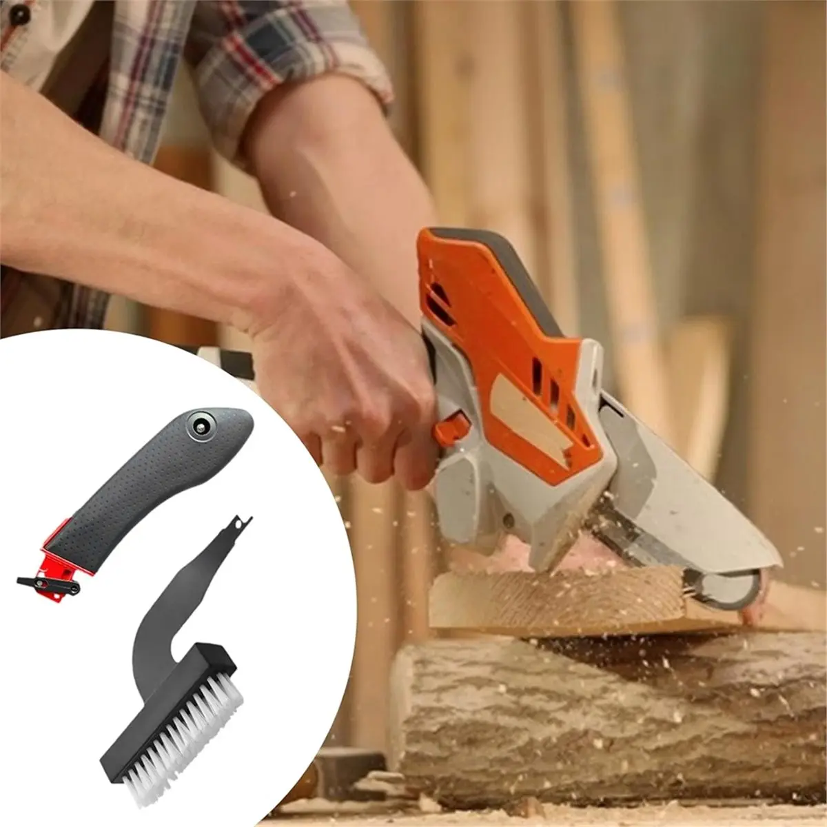 Reciprocating Saw Handle Easy to Carry Anti Slip Labor Saving Ergonomic Adapter Replace Part with Nylon Brush