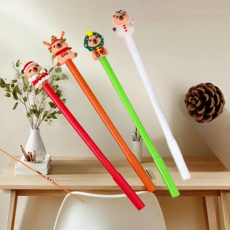 

1/5 шт., рождественская гелевая ручка с капибарой, милые канцелярские принадлежности с героями мультфильмов, гладкие ручки для письма, каваи, школьные канцелярские принадлежности, фестиваль, приз, подарок