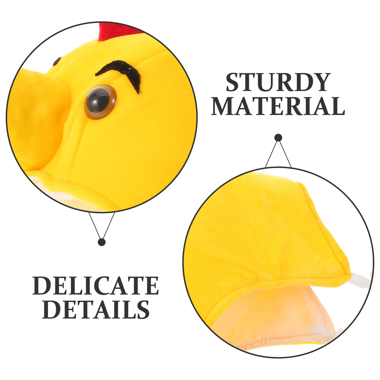 Cartoon Chicken Headwear Bright Yellow Fun Party Cap for Christmas Thanksgiving Dress Up Games Cosplay Prop Kids Adult Festival