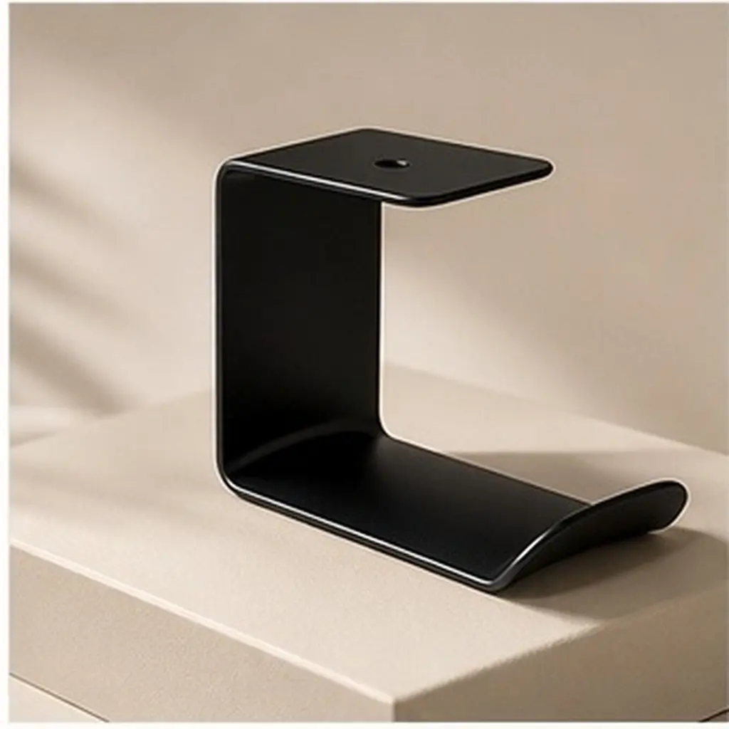 Robust Premium Metal Headphone Hanger Stand Universal Under Desk Headset Holder Rack for Office Home Studio Space Efficient