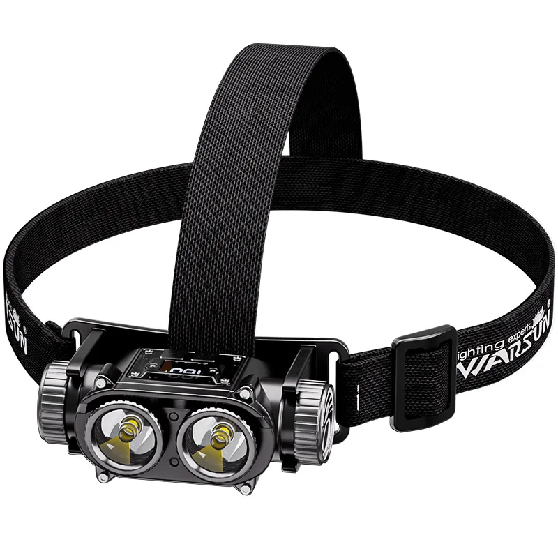 WARSUN-linterna frontal Led potente, foco de cabeza de enfoque fijo, recargable por USB, para pesca, 1200 Lm