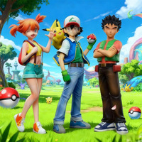 Anime Figure 18cm Ash Ketchum Pvc Gk Statue Model Collectible Doll For Room Desk Decoration Action Figure Toy With Brock Misty