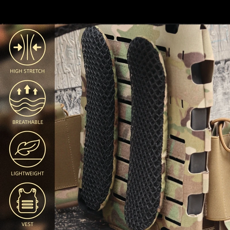 1 piece / 2 piece Tactical Vest Camouflage 3D Breathable Mesh Pads Waist Seal Waist pad Backpack Shoulder Pad Cushion