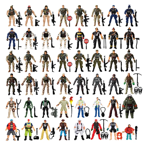 子供のためのアクションフィギュアプレイセット,1:18軍,軍隊,兵士,警察